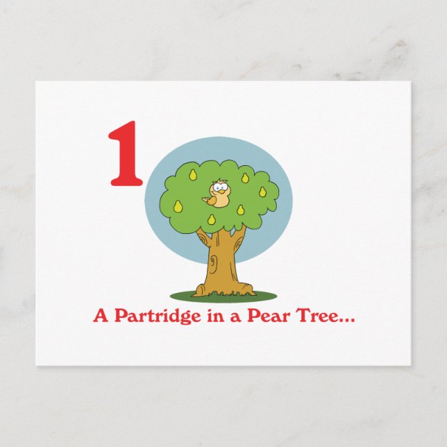 12 days partridge in a pear tree postcard (Front)