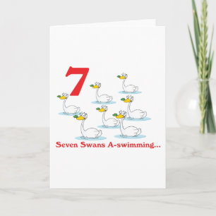 12 days seven swans a-swimming holiday card