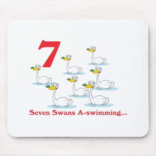 12 days seven swans a-swimming mouse mat (Front)