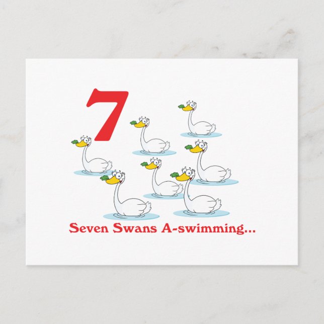 12 days seven swans a-swimming postcard (Front)