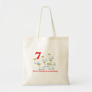 12 days seven swans a-swimming tote bag