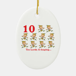 12 days ten lords a-leaping ceramic tree decoration