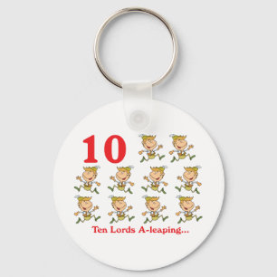 12 days ten lords a-leaping key ring