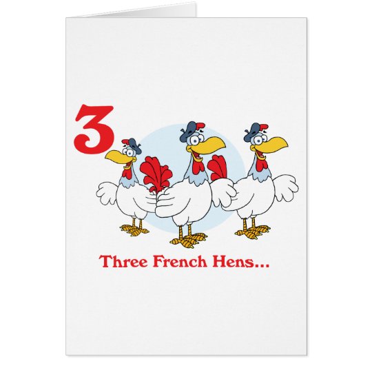 12 days three french hens card