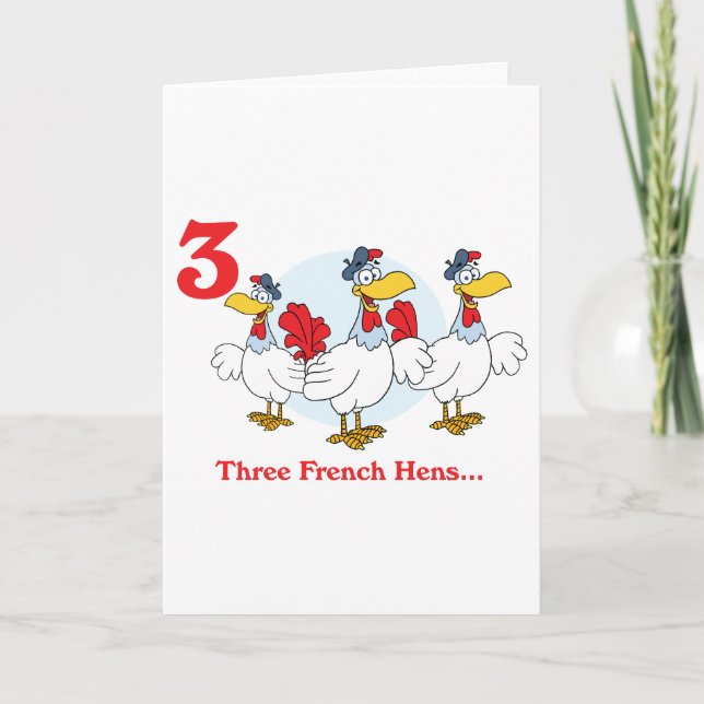 12 days three french hens holiday card (Front)