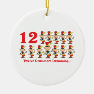 12 days twelve drummers drumming ceramic tree decoration