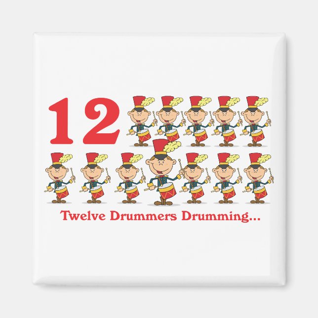 12 days twelve drummers drumming magnet (Front)