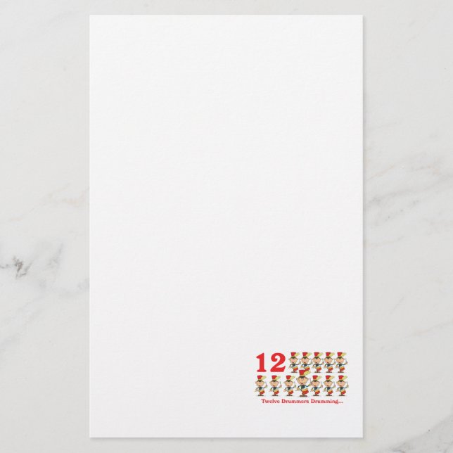 12 days twelve drummers drumming stationery (Front)