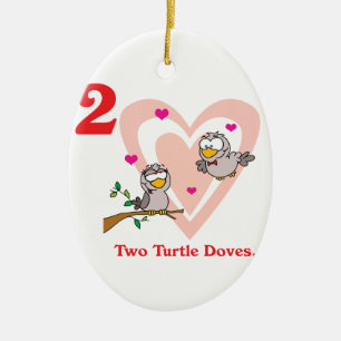 12 days two turtle doves ceramic tree decoration