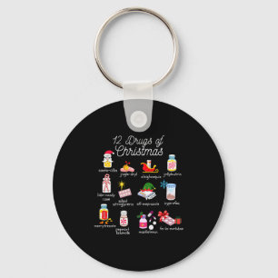 12 Drugs Of Christmas Pharmacist Technician Pharma Key Ring