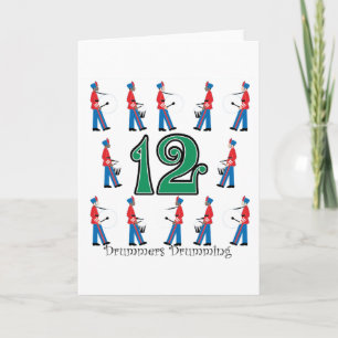 12 Drummers Drumming Holiday Card