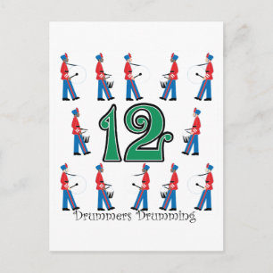12 Drummers Drumming Postcard