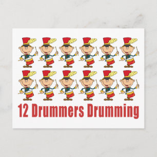 12 Drummers Drumming Postcard