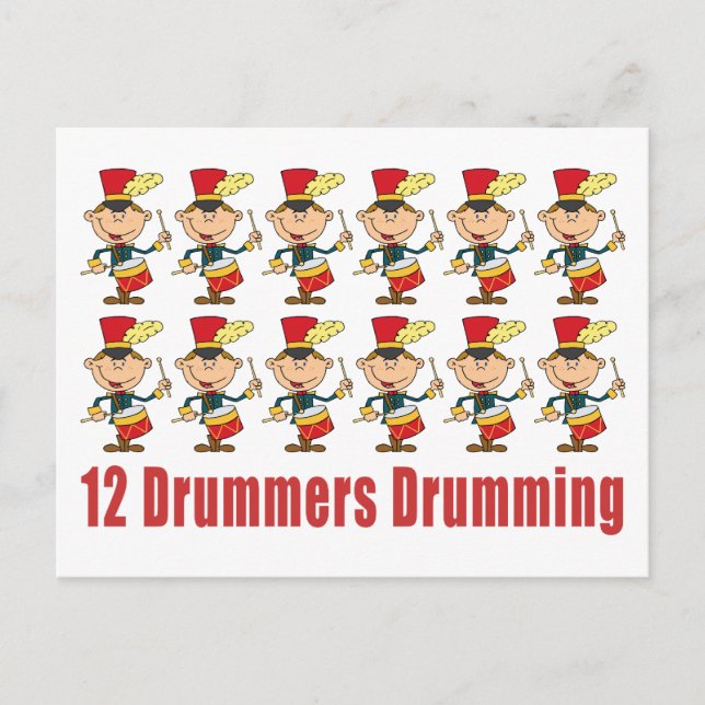 12 Drummers Drumming Postcard (Front)
