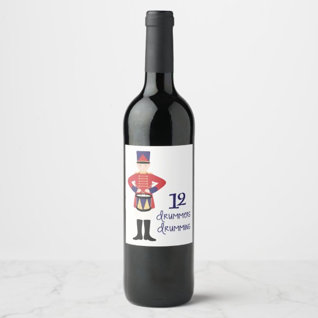 12 Drummers Drumming Wine Label (Front)