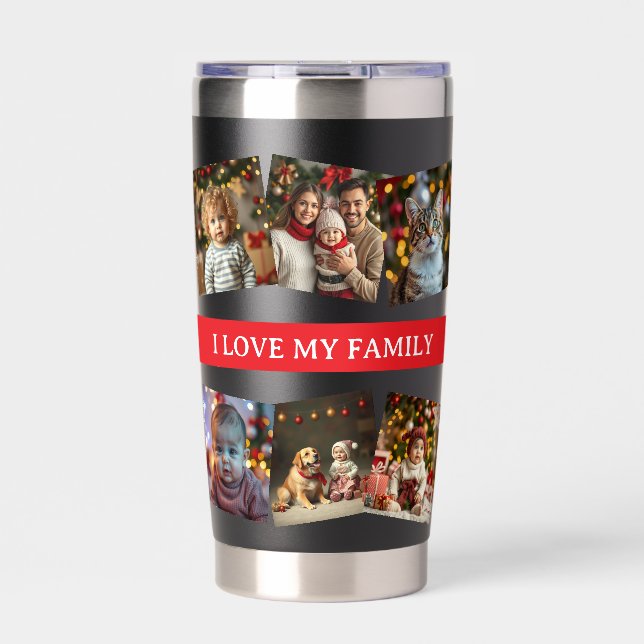 12 Family Photo Template | Love My Family Insulated Tumbler (Front)