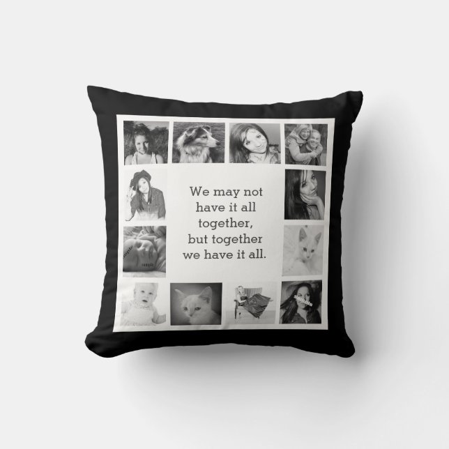 12 Family Photos with Together Quote Cushion (Front)