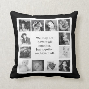 12 Family Photos with Together Quote Cushion