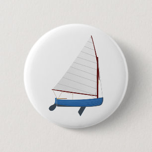 12 Foot Sailing Dinghy 6 Cm Round Badge