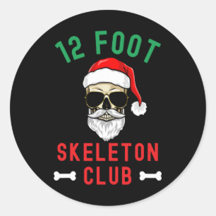 12 Foot Skeleton Club Giant Skelly Halloween Classic Round Sticker