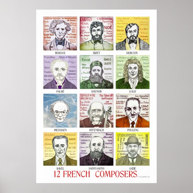 12 French Composers Poster (Front)
