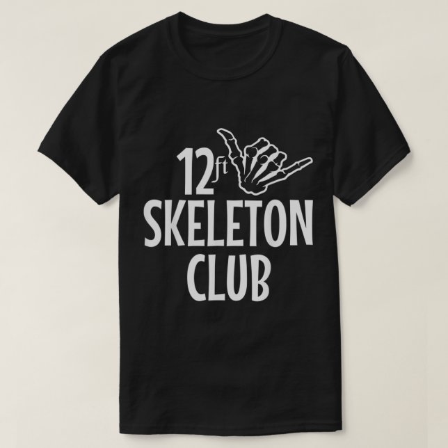 12 ft Skeleton Club Giant Skelly Halloween Inferno T-Shirt (Design Front)