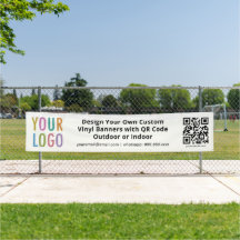 12 ft Vinyl Banner with Grommets Custom QR Code