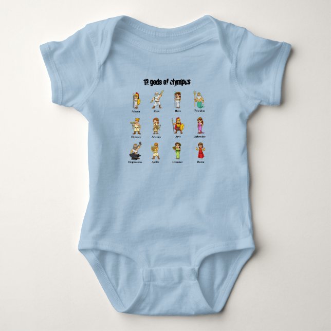 12 Gods of Olympus Baby Bodysuit (Front)