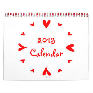 12 hearts 2013 Calendar