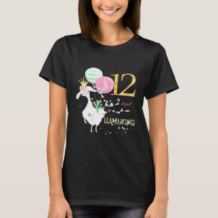 12 Llamazing 12th Birthday Girls Llama T-Shirt
