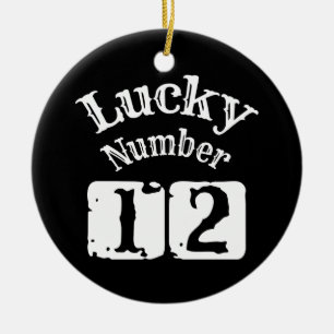 12 - Lucky Number 12 Luck Ceramic Tree Decoration