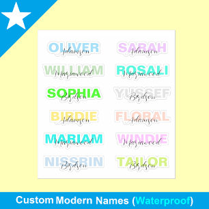12 Modern Colorful Names, Best Waterproof Stickers
