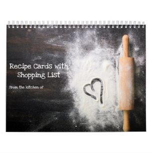 12 Month 2027 Calendar of Recipe Cards & Shopping