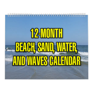 12-Month Beach, Sand, Water, And Waves Calendar