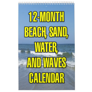 12-Month Beach, Sand, Water, And Waves Calendar