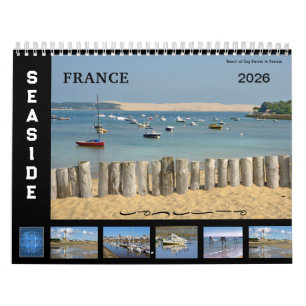 12 month calendar of seaside of France
