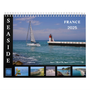 12 month calendar of seaside of France