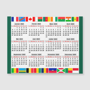 12 month calendar of the year 2025 