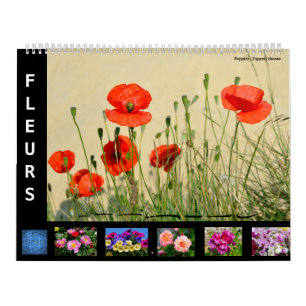 12 month calendar of various flowers