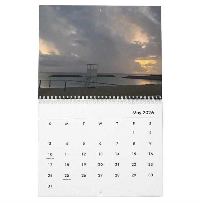 12 Month Calendar - The Views of Water (May 2026)