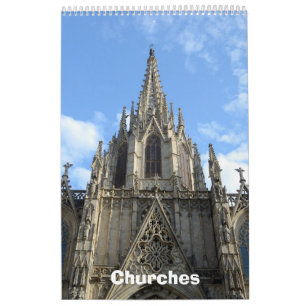 12 month Churches Photo wall Calendar