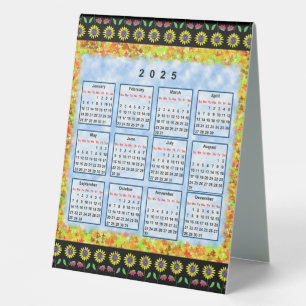 12 month English calendar of the year 2025