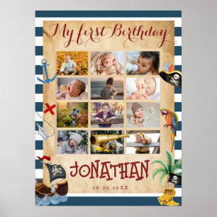 12 month first year photo collage  poster