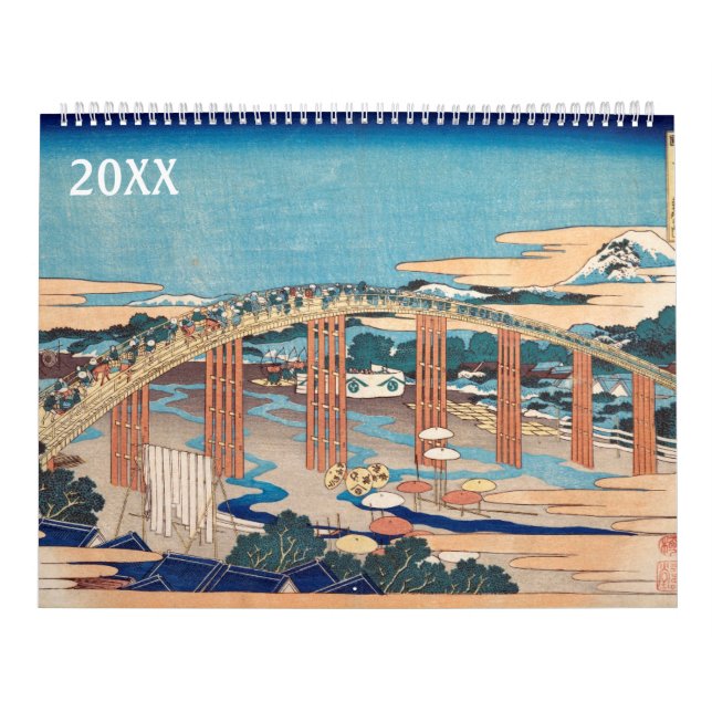 12 month landscapes by Katsushika Hokusai Calendar (Cover)