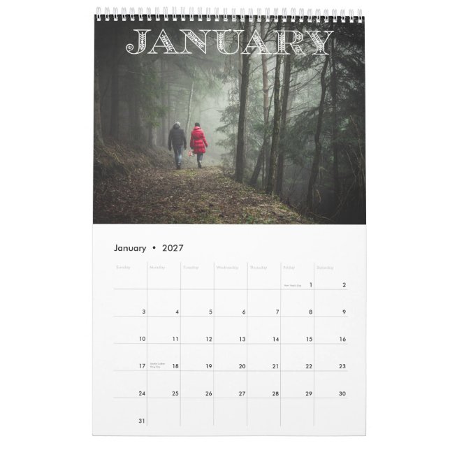 12 month photo calendar (Jan 2027)