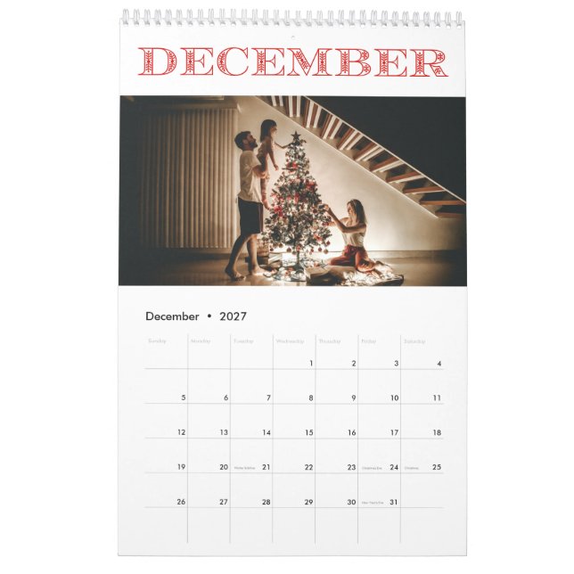 12 month photo calendar (Dec 2027)