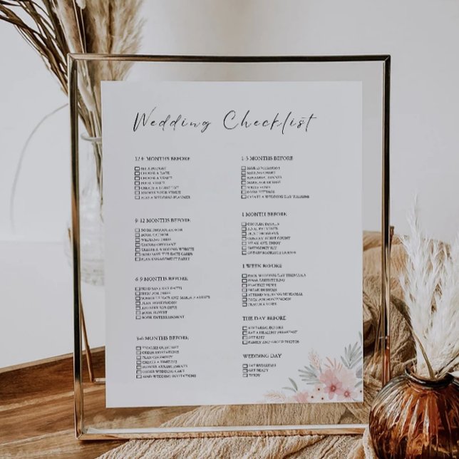 12 Month Wildflower Wedding Checklist (12 Month Wildflower Wedding Checklist)