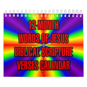 12-Month Words of Jesus Biblical Scripture Verses Calendar