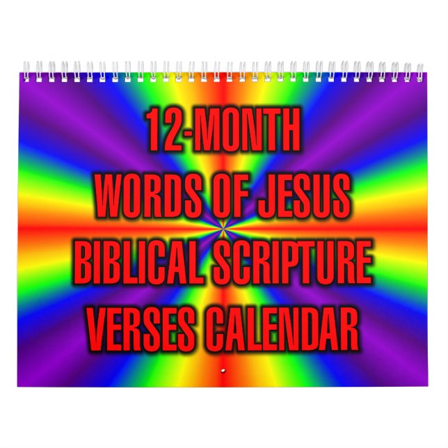 12-Month Words of Jesus Biblical Scripture Verses Calendar (Cover)