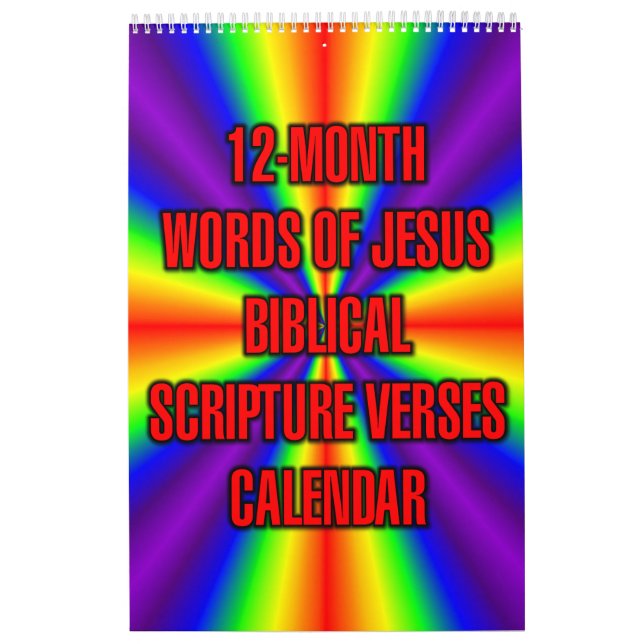 12-Month Words of Jesus Biblical Scripture Verses Calendar (Cover)